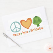 ピースラブアーティチョークビーガンベジヒッピーグルメ 長方形シール (封筒)