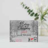 ピースラブイエズス白黒クリスマスはがき シーズンポストカード (スタンド正面)