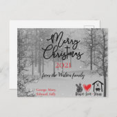 ピースラブイエズス白黒クリスマスはがき シーズンポストカード (正面/裏面)