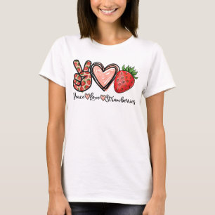 ピースラブイチゴ農家イチゴ愛好家 Tシャツ
