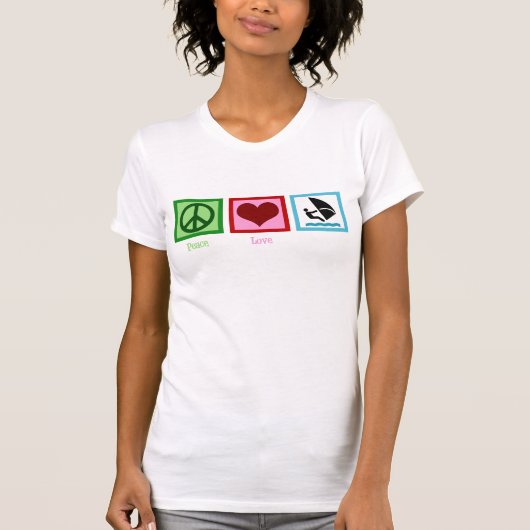 ピースラブウィンドサーフィンTシャツ Tシャツ (正面)