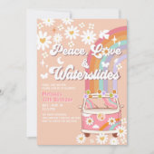 ピースラブウォータースライドウォーター溝誕生日 招待状 (正面)