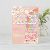 ピースラブウォータースライドウォーター溝誕生日 招待状 (スタンド正面)