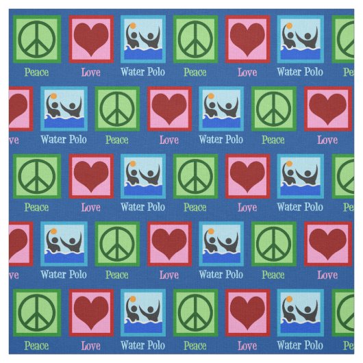 ピースラブウォーターポロチームブルー ファブリック (見本)