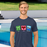 ピースラブウォーターポロトリブレンドTシャツ トライブレンドＴシャツ<br><div class="desc">ピースラブウォーターポロトライブレンドTシャツとピースサインとハート。スポーツのコーチのための可愛い水ポロクールチーム選手のギフト。</div>