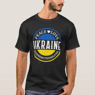 ピースラブウクライナとウクライナFl Tシャツ