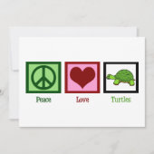 ピースラブウミガメかわいいウミガメのカード (正面)