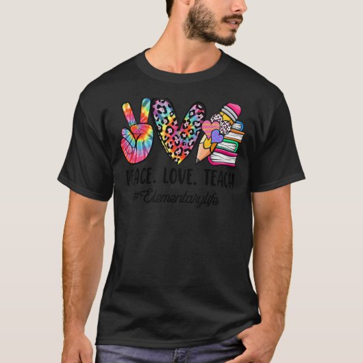 ピースラブエレメンタル先生女子新学期 Tシャツ (正面)