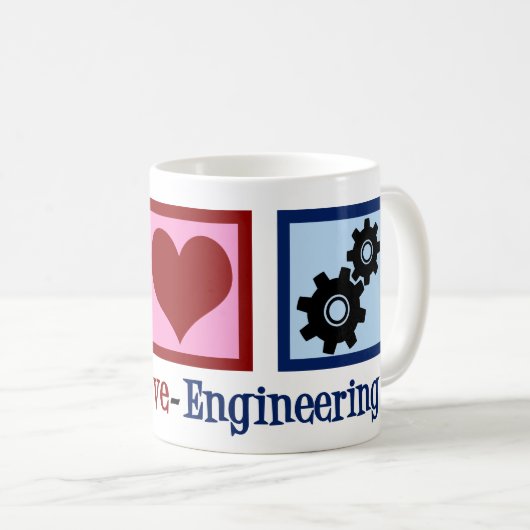 ピースラブエンジニアリングかわいいエンジニアギア コーヒーマグカップ (正面右)