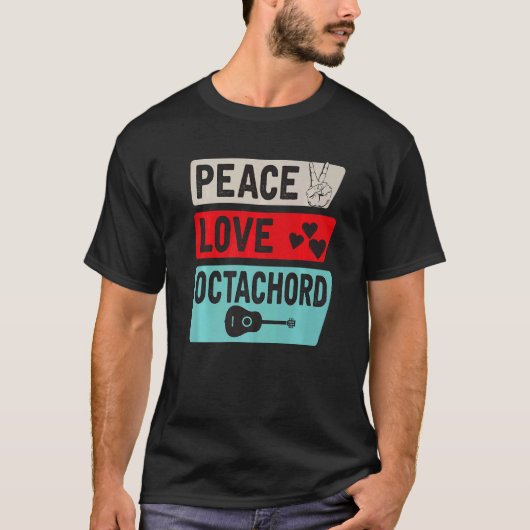 ピースラブオタコードミュージカル楽器オタコード Tシャツ (正面)