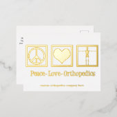 ピースラブオルソピックカスタム金ゴールド 箔シーズンポストカード (正面/裏面)