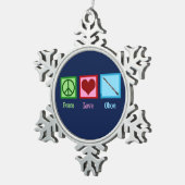 ピースラブオーボエ スノーフレークピューターオーナメント (右)