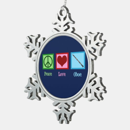 ピースラブオーボエ スノーフレークピューターオーナメント (右)