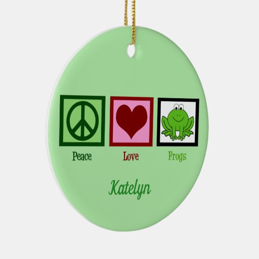 ピースラブカエル金属かわいいカスタムカエルのクリスマス セラミックオーナメント (右)