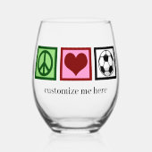 ピースラブカスタムサッカー選手 ステムなしワイングラス (正面)