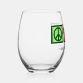 ピースラブカスタムサッカー選手 ステムなしワイングラス (右)