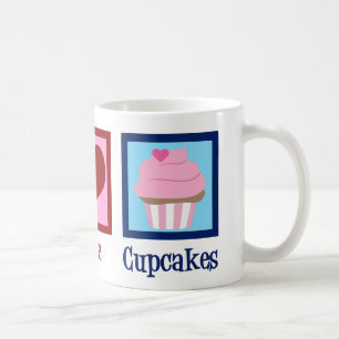 ピースラブカップケーキかわいいベイカー コーヒーマグカップ