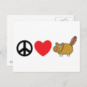 ピースラブカナディアンビーバー ポストカード (正面/裏面)