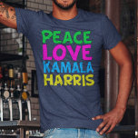 ピースラブカマラハリス2024年選挙 トライブレンドＴシャツ<br><div class="desc">Cute Peace Love Kamala Harris T-shirt for the progressive democrater who love おもしろい、カラフル政治デザイン。2024年の選挙でカマラ大統領に投票。明るい色自由主義ののおもしろいデザイン。</div>