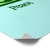 ピースラブキャッツかわいいティール（緑がかった色） ポスター (角)