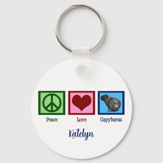 ピースラブキャピバラ キーホルダー (正面)