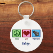 ピースラブキャピバラ キーホルダー (正面)