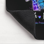 ピースラブキュアティール（緑がかった色）とパープルヒマワリ自殺 マウスパッド (コーナー)