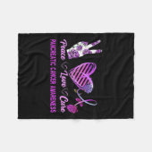 ピースラブキュア膵臓がん認識度女性 フリースブランケット (正面(横))