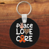 ピースラブキュールオレンジリボン白血病認識度 キーホルダー (正面)