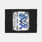 ピースラブキュールタイプ1糖尿病認識度T1dブルー フリースブランケット (正面(横))