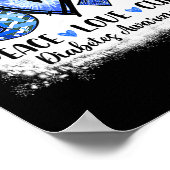 ピースラブキュールタイプ1糖尿病認識度T1dブルー ポスター (角)