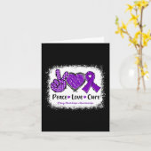 ピースラブキュールドラッグオーバードーズ認識度パープルリブ カード (黄色い花)