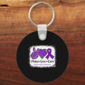 ピースラブキュールドラッグオーバードーズ認識度パープルリブ キーホルダー (裏面)