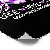 ピースラブキュールパープルリボンオーバードーズ認識度 ポスター (角)