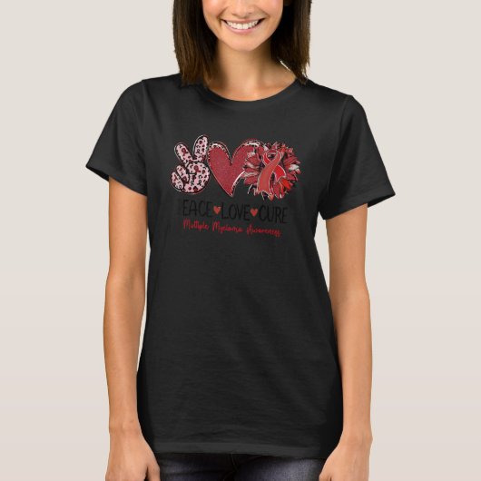 ピースラブキュールヒマワリョウ多発性骨髄腫 Tシャツ (正面)