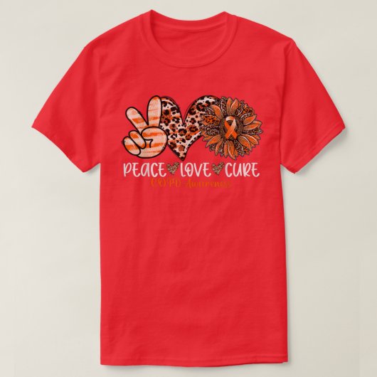 ピースラブキュールヒマワリョウCOPD認識度 Tシャツ (デザイン正面)