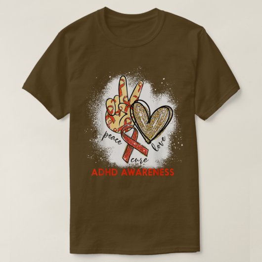 ピースラブキュールブリーチドADHD認識度1137 Tシャツ (デザイン正面)