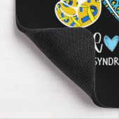 ピースラブキュールブルー&イエローリボンダウン症候群 マウスパッド (コーナー)