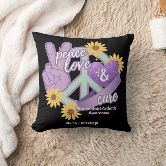 ピースラブキュールリウマチ関節炎認識度 クッション (ブランケット)