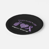 ピースラブキュール片頭痛認識度リボン ペーパープレート (アングル)