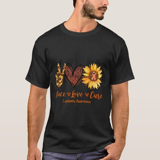 ピースラブキュール白血病認識度プレゼント Tシャツ (正面)