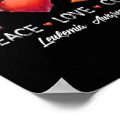 ピースラブキュール白血病認識度メンズウィメンズキッズ ポスター (角)