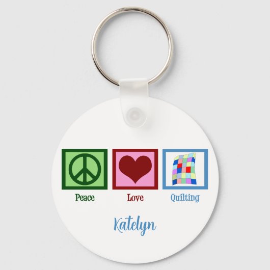 ピースラブキルティングキュートカスタムキルター キーホルダー (正面)
