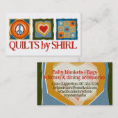 ピースラブキルトヒッピーキルティングブロック 名刺 (正面/裏面)