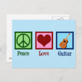 ピースラブギターキュートミュージカル楽器ショップ ポストカード (正面/裏面)