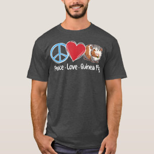 ピースラブギニア豚かわいいモルモット動物の愛 Tシャツ