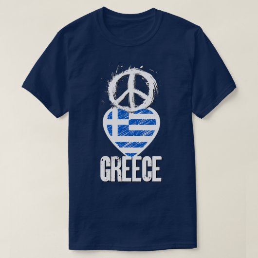 ピースラブギリシャ Tシャツ (デザイン正面)