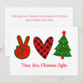 ピースラブクリスマスライトレッドグリーン シーズンカード (正面/裏面)