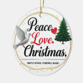 ピースラブクリスマス セラミックオーナメント  (左)