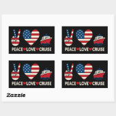 ピースラブクルーズUSAバケーションビベス 長方形シール (シート)